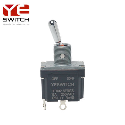 Metal Handle Toggle Switch SPST OFF-(ON) Solder Terminal For Heavy-Duty Machinery