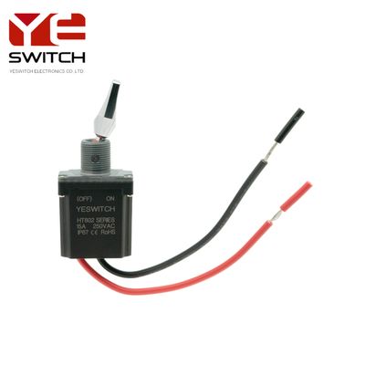 Momentary (OFF)- ON Industrial Metal Toggle Switch With Two Rubber Terminals 