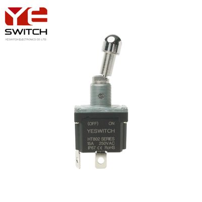SPST 2 Pin PC Terminal Industrial Metal Toggle Switch Self-locking Type