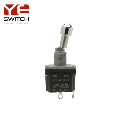 15A 28V Industrial Metal Toggle Switch With Solder Terminal And Locking Handle 