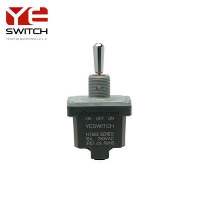 Reliable ON-OFF-ON Industrial Metal Toggle Switch With Flat Metal Handle For Heavy Machinery