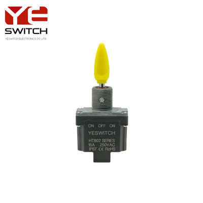 Yellow Booted Handle Industrial Metal Toggle Switch For Heavy Duty Machinery