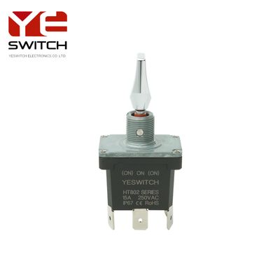 High Current Industrial Metal Toggle Switch With Flat Metal Handle For Heavy Machine