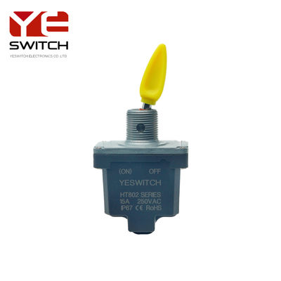 Industrial Metal Toggle Switch IP68 Rating Waterproof Double Pole (ON)-OFF