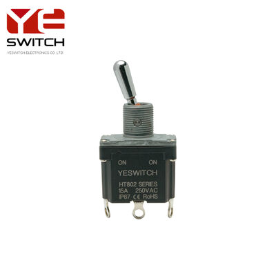 Industrial Metal Toggle Switch SPST IP68 Rating With Solder Terminal 