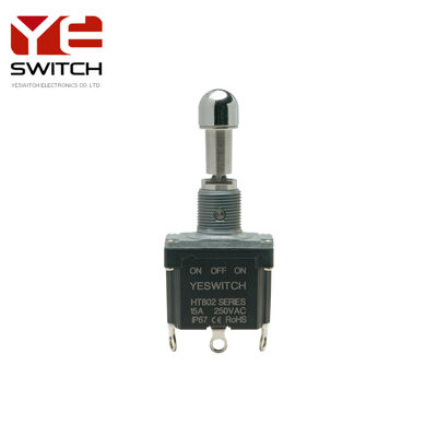 15A 125/250VAC ON-OFF-ON IP68 Industrial Toggle Switch for Heavy Duty Machines