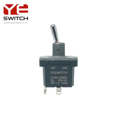 15A 28VDC IP68 Waterproof Industrial Metal Toggle Switch with Stainless Steel Lever for Heavy Equipment